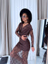 Suknelė su nėriniais "VINTAGE LIFE LD95" - CHOCO